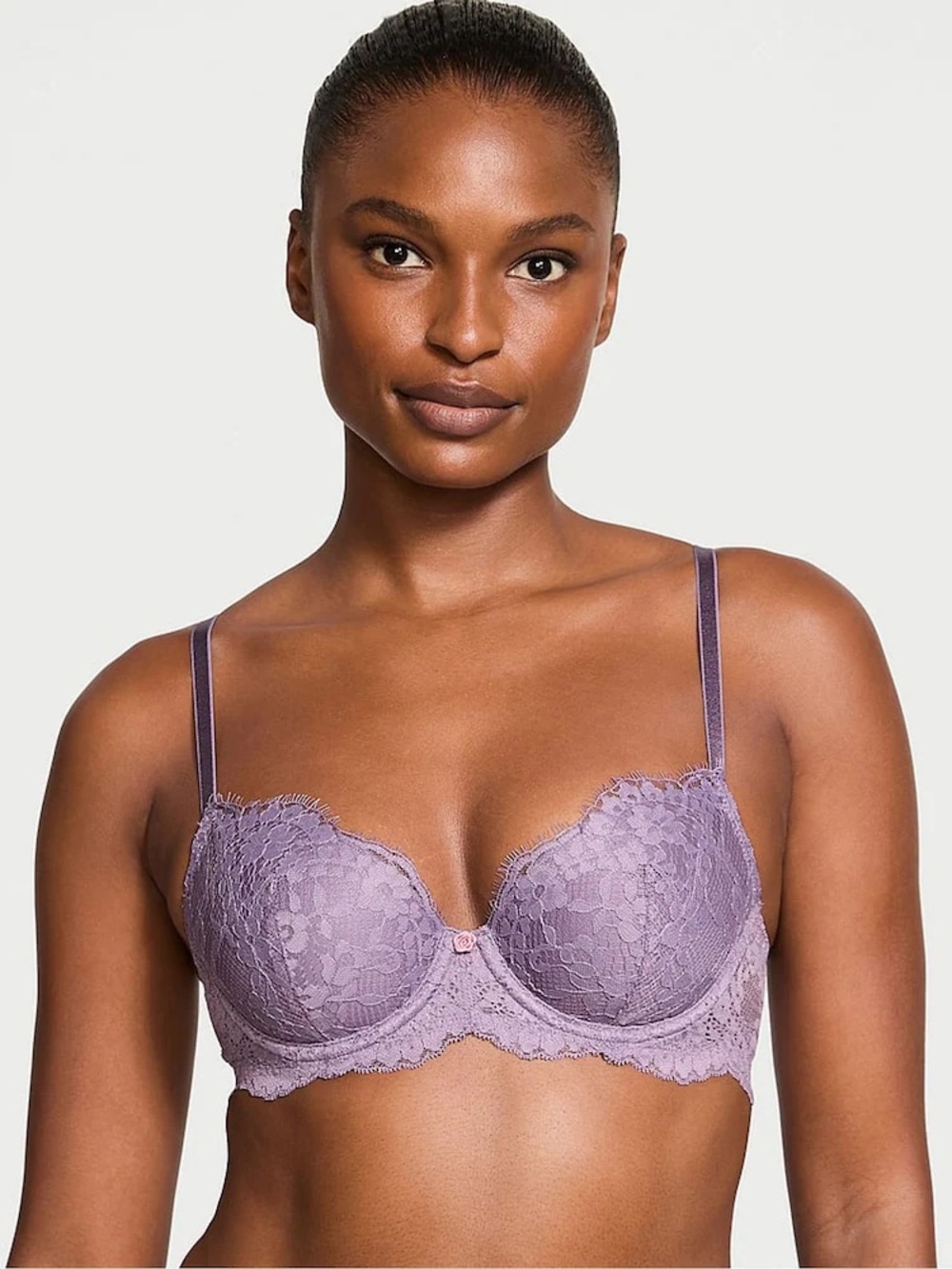 NWT Victoria's Secret Lace Push-Up Bra in Frozen Plum